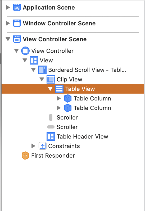 Select Table View in IB